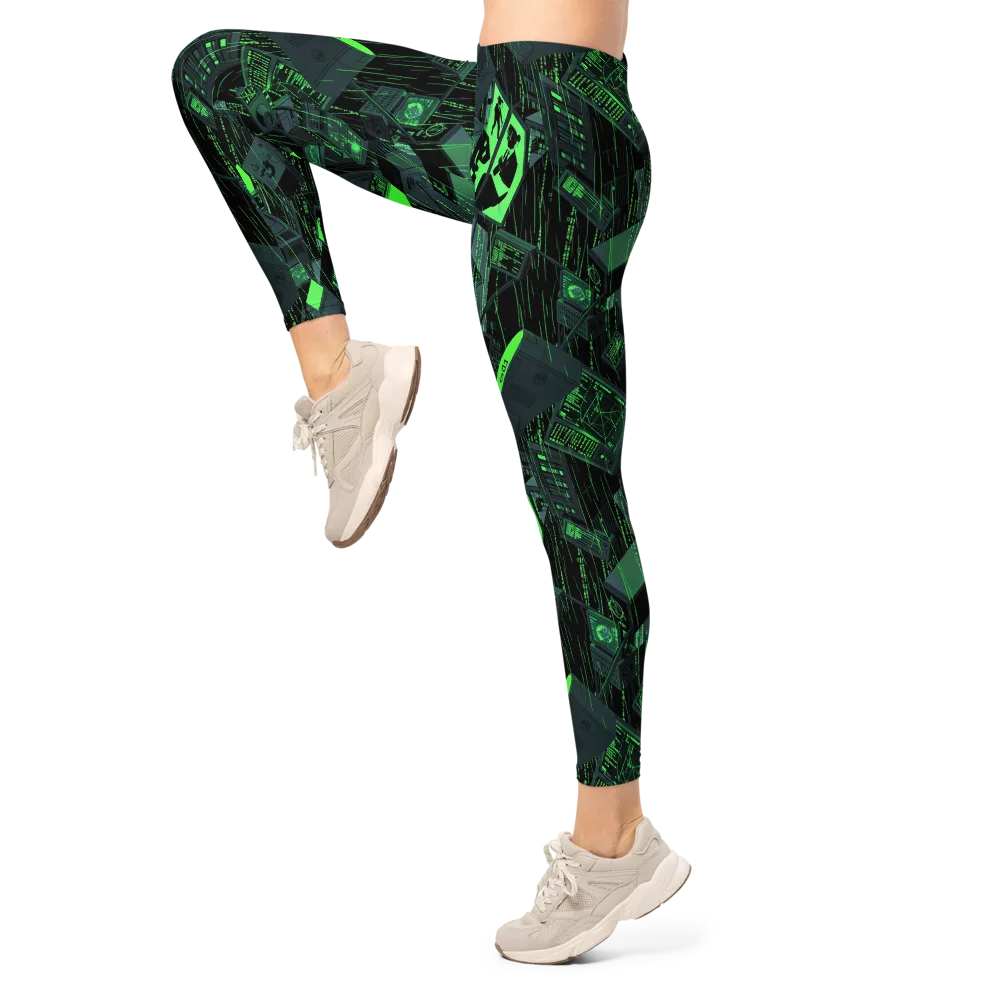 Neon Mainframe on Leggings — Left