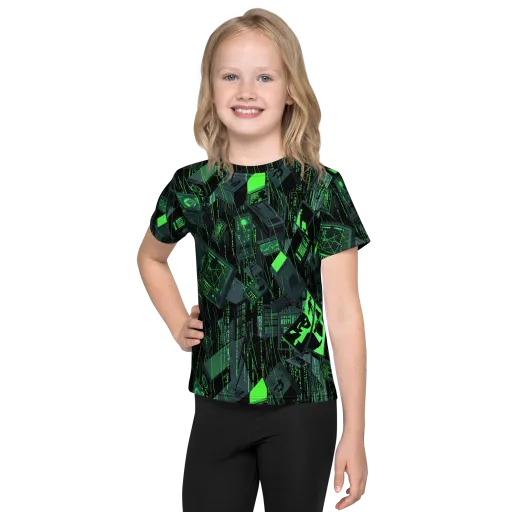 Neon Mainframe on a Kids Crew Neck T-Shirt