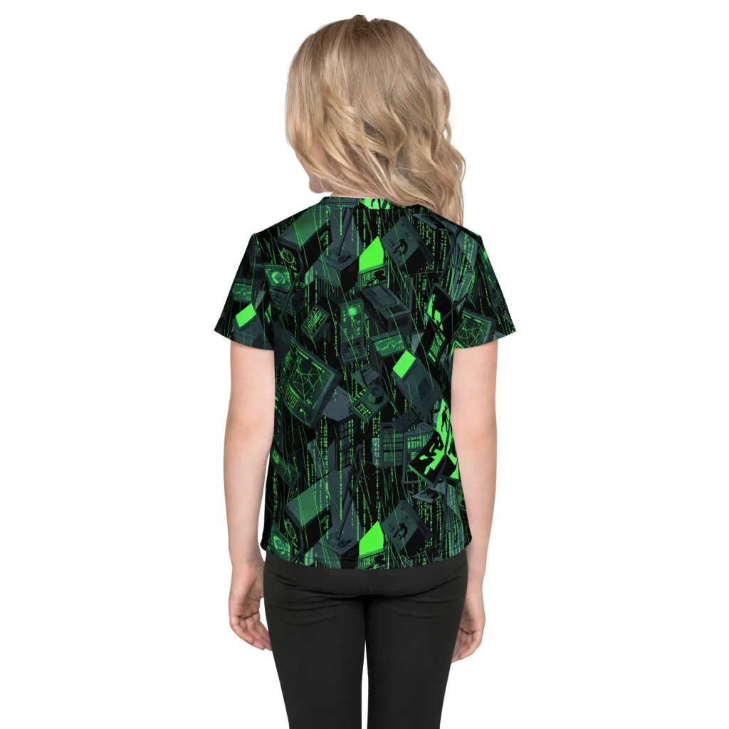 Neon Mainframe on Kids Crew Neck T-Shirt — Back