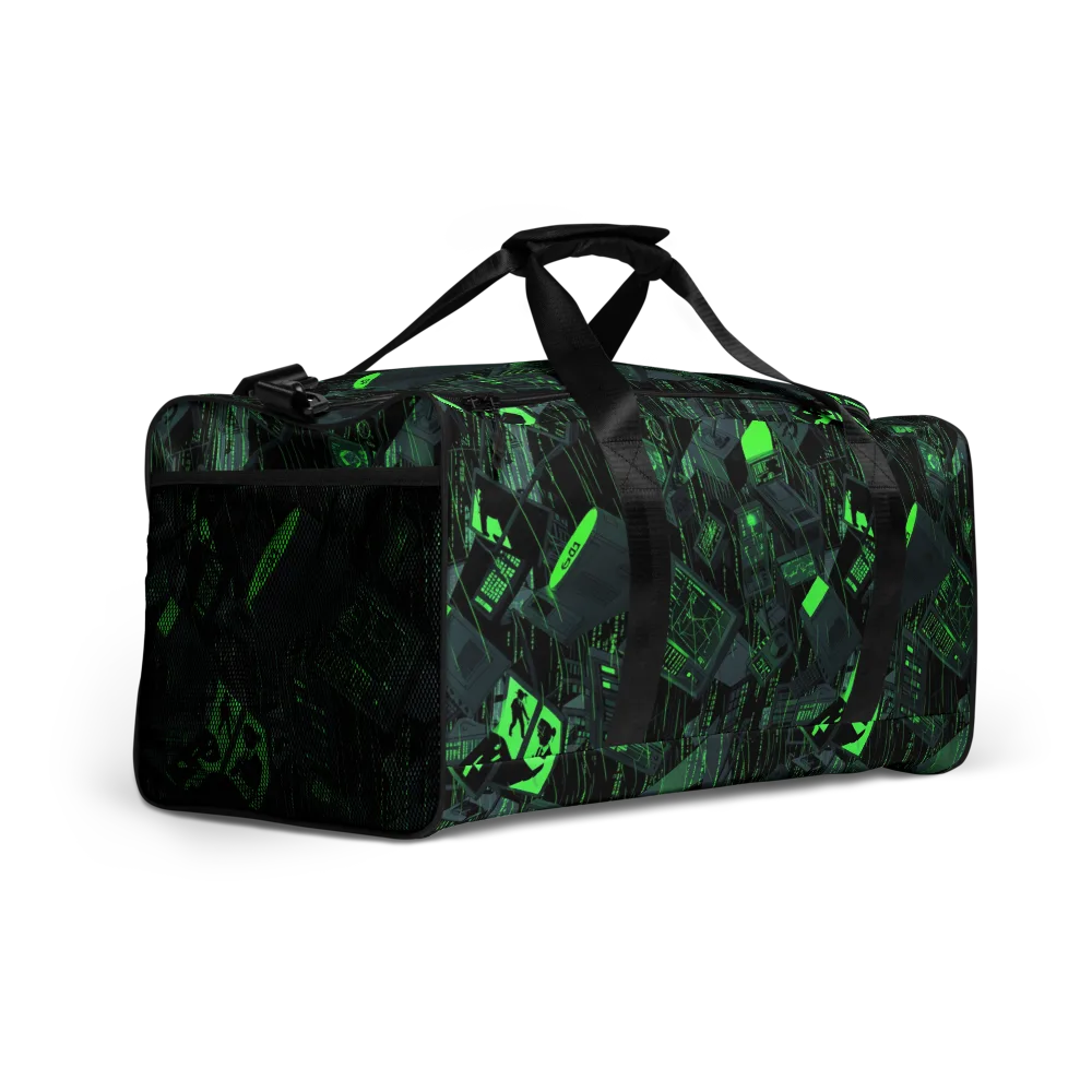 Neon Mainframe on Duffle Bag — Right Front