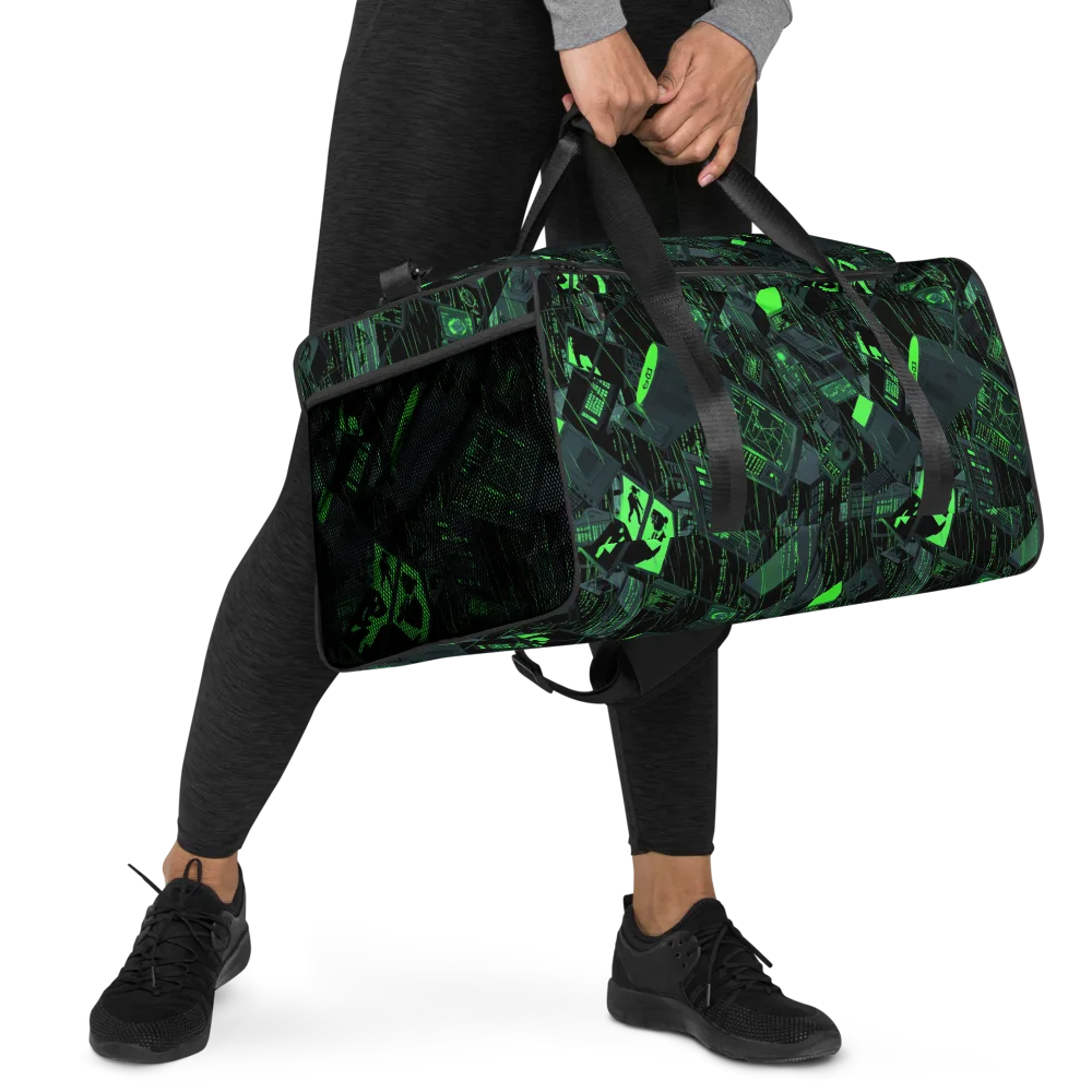 Neon Mainframe on Duffle Bag — Right Front