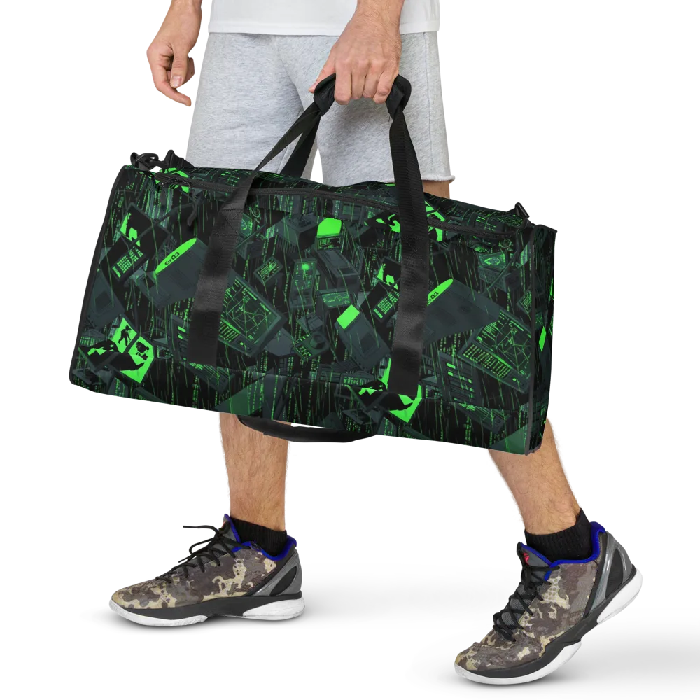 Neon Mainframe on Duffle Bag — Front