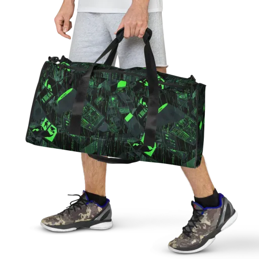 Neon Mainframe on a Duffle Bag