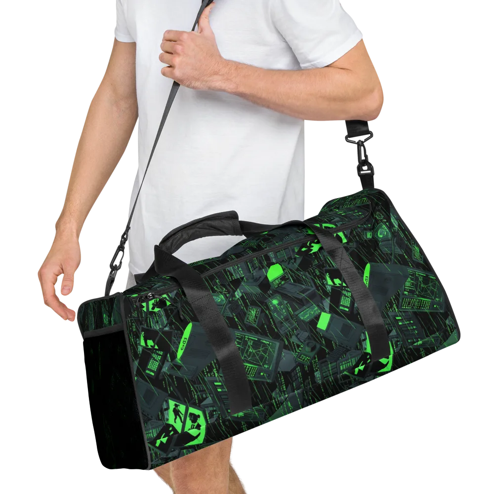 Neon Mainframe on Duffle Bag — Right Front