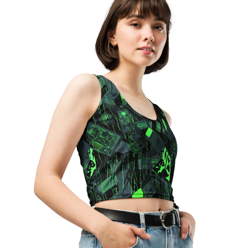 Neon Mainframe on Crop Top — Right Front