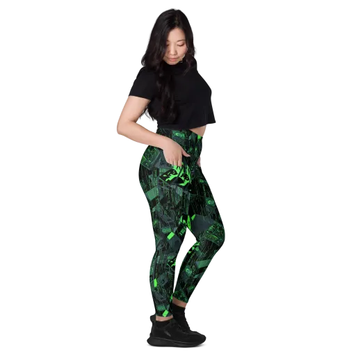 Neon Mainframe on a Leggings with Pockets