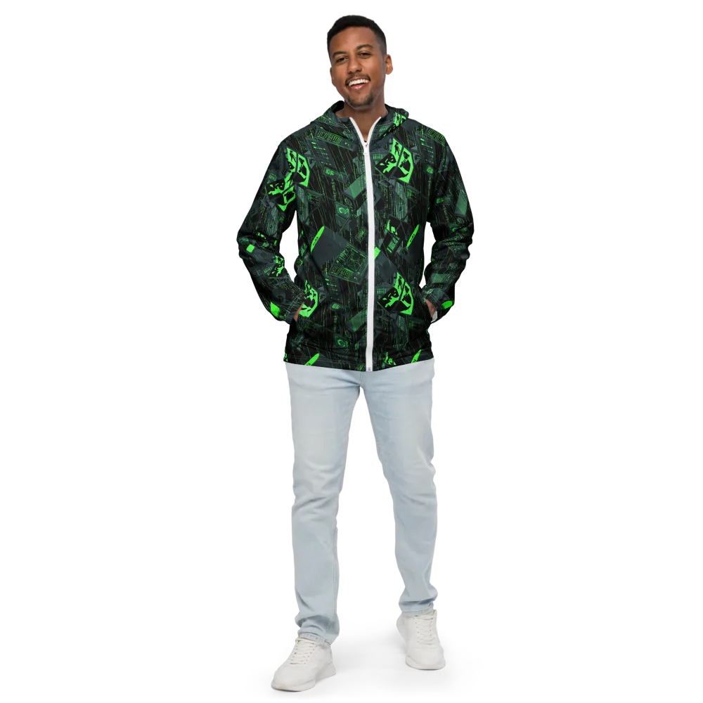 Neon Mainframe on Men's Windbreaker — Front