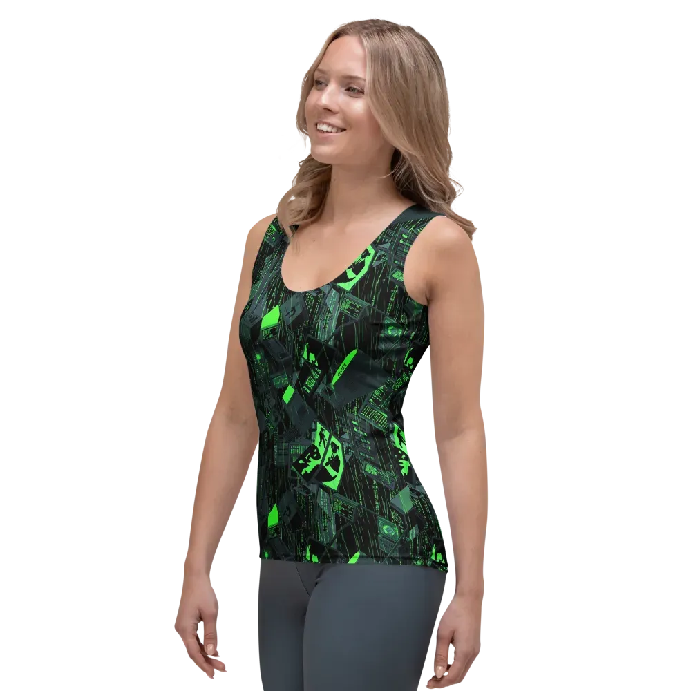 Neon Mainframe on Women's Tank Top — Left Front