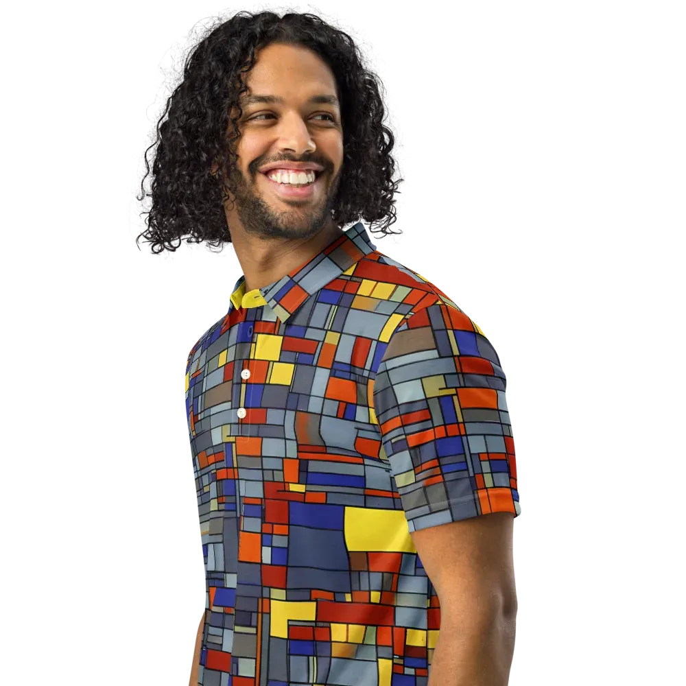 Cobalt City on Men's Slim Fit Polo Shirt — Left Front