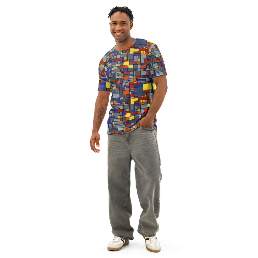 Cobalt City on Men's Cotton Crew Neck T-Shirt — Front