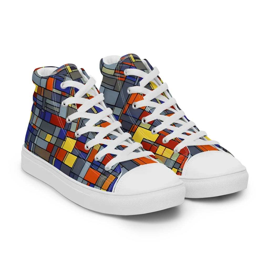Cobalt City on Men's High Top Canvas Shoes — Right Front