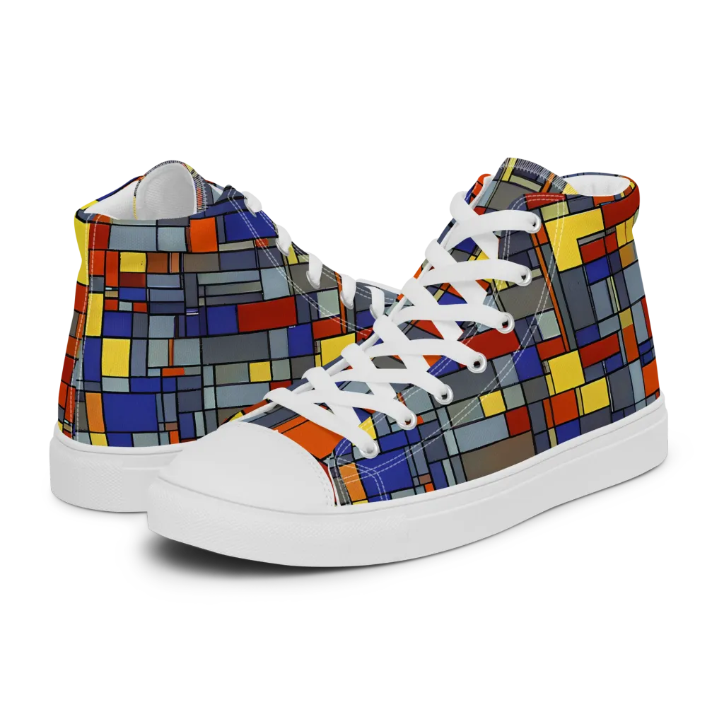Cobalt City on Men's High Top Canvas Shoes — Left