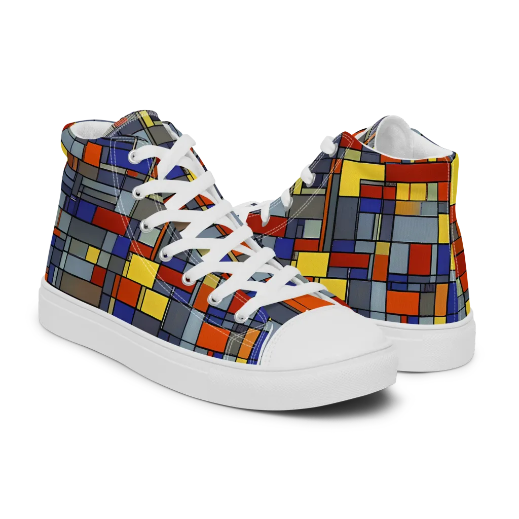 Cobalt City on Men's High Top Canvas Shoes — Right