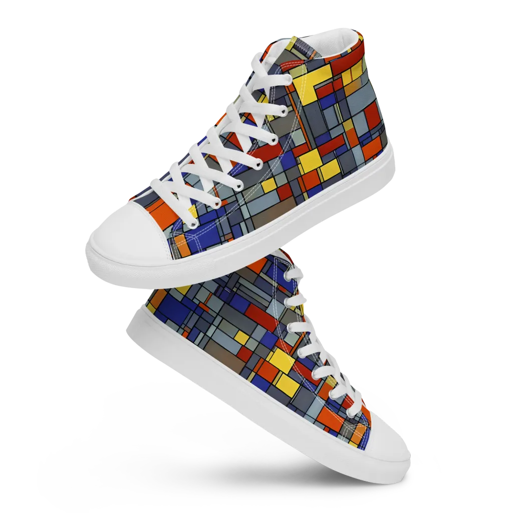 Cobalt City on Men's High Top Canvas Shoes — Front