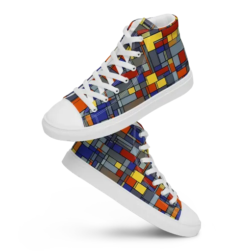 Cobalt City on a Men's High Top Canvas Shoes