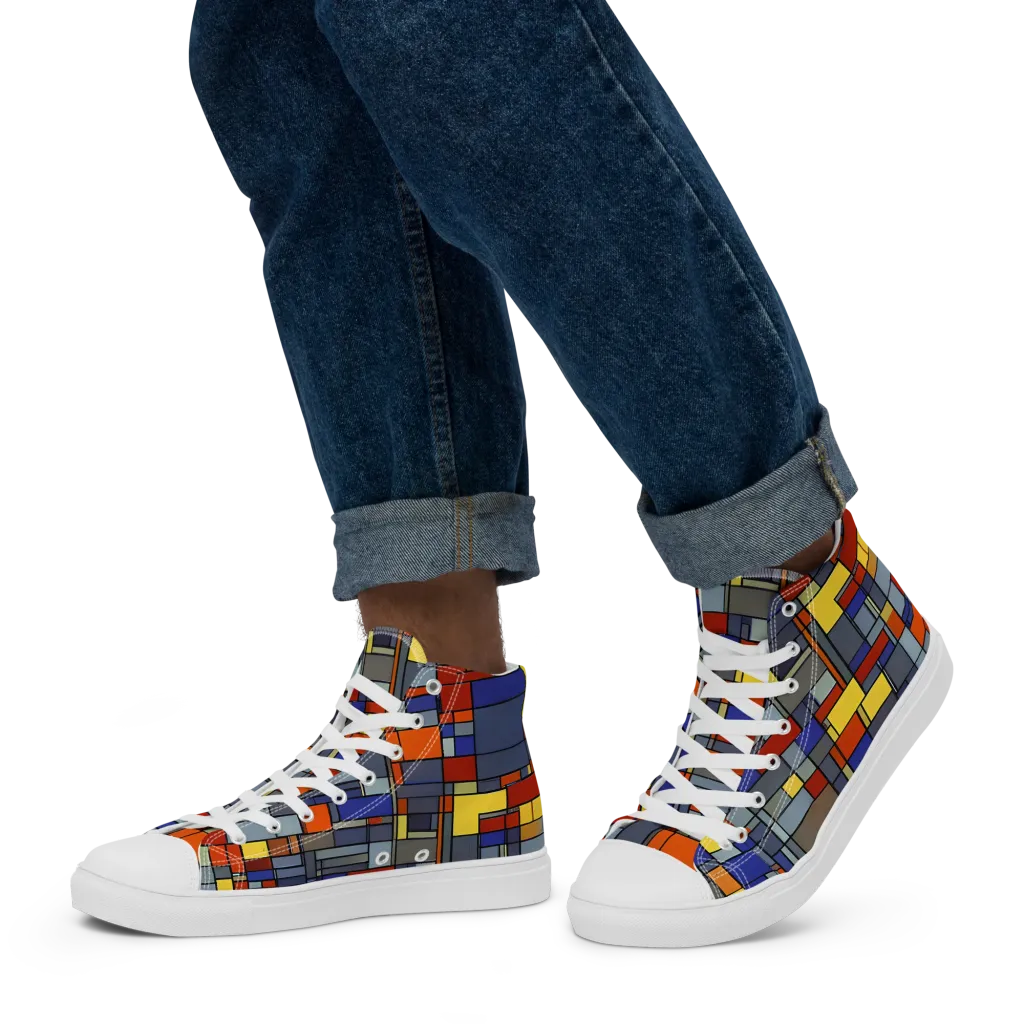Cobalt City on Men's High Top Canvas Shoes — Left