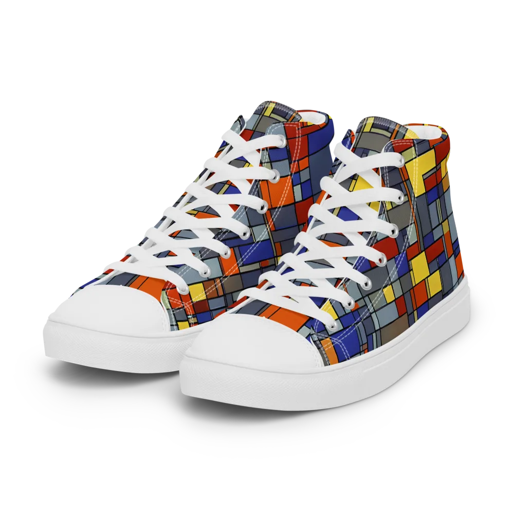 Cobalt City on Women's High Top Canvas Shoes — Left Front