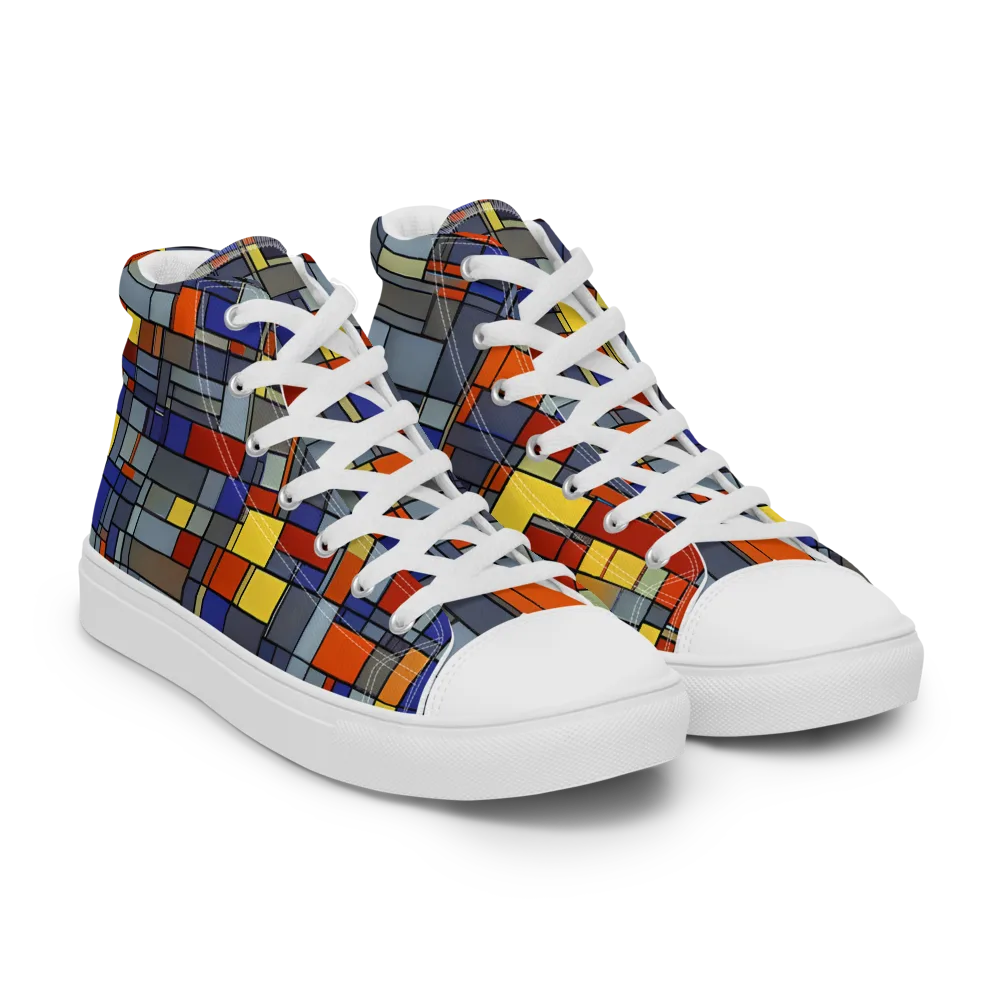 Cobalt City on Women's High Top Canvas Shoes — Right Front