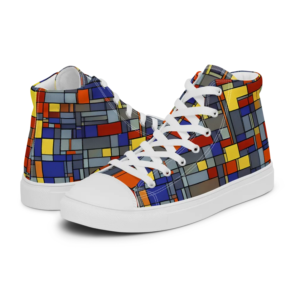 Cobalt City on Women's High Top Canvas Shoes — Left