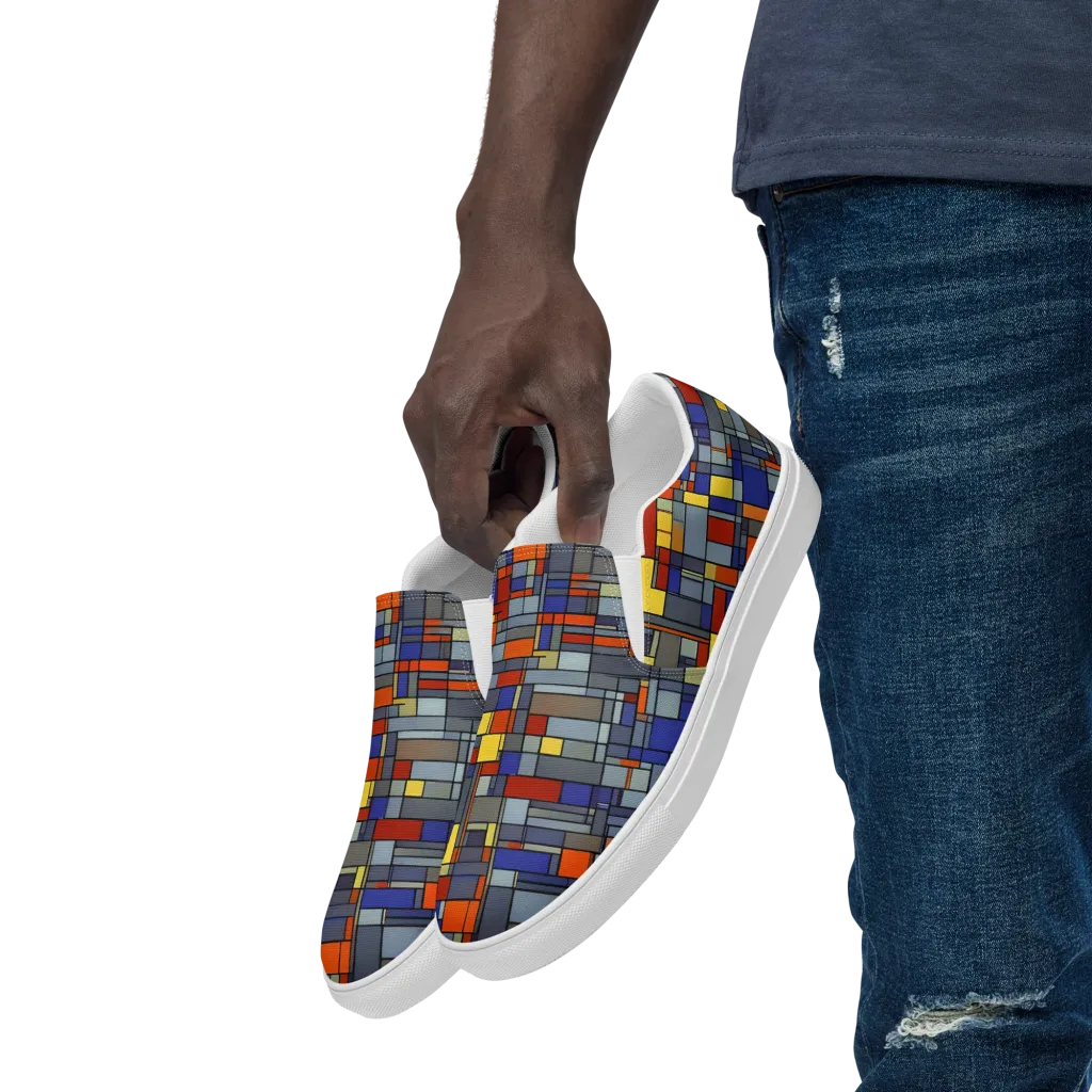 Cobalt City on Men's Slip-On Canvas Shoes — Left Front