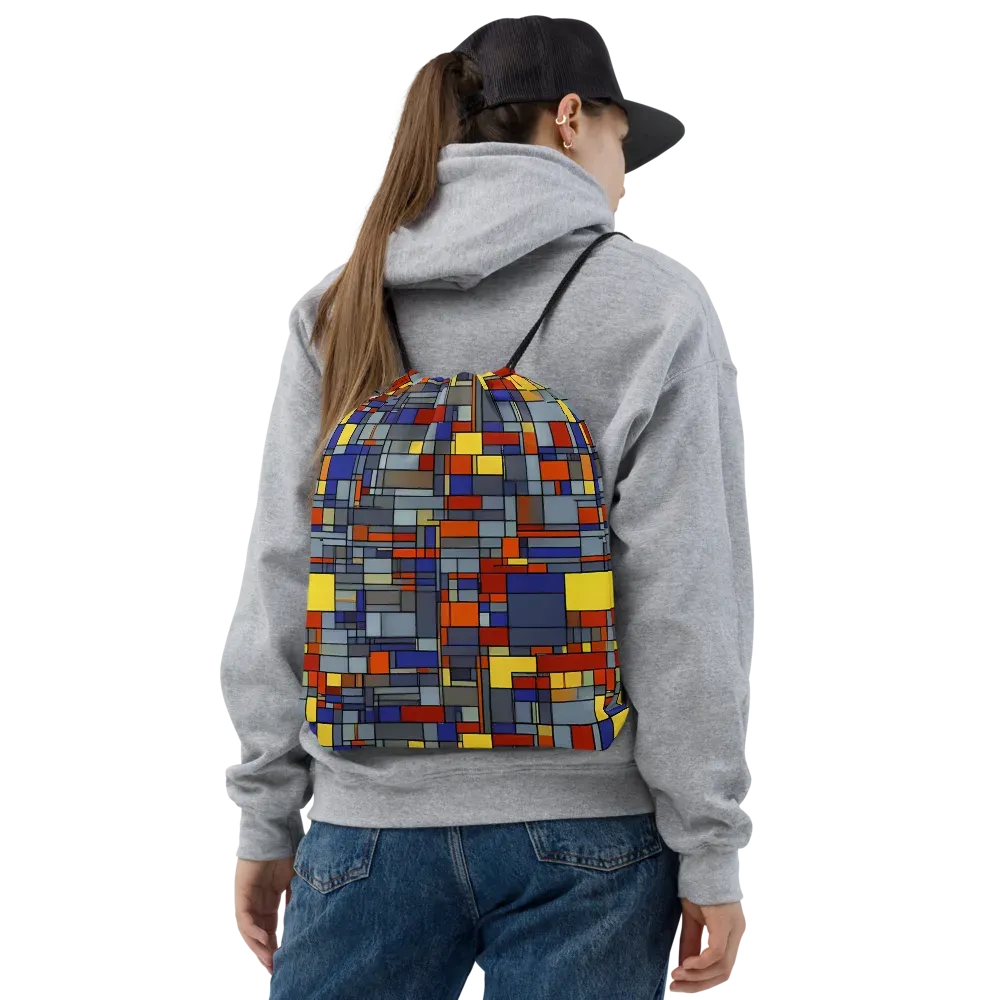 Cobalt City on Drawstring Bag — Front
