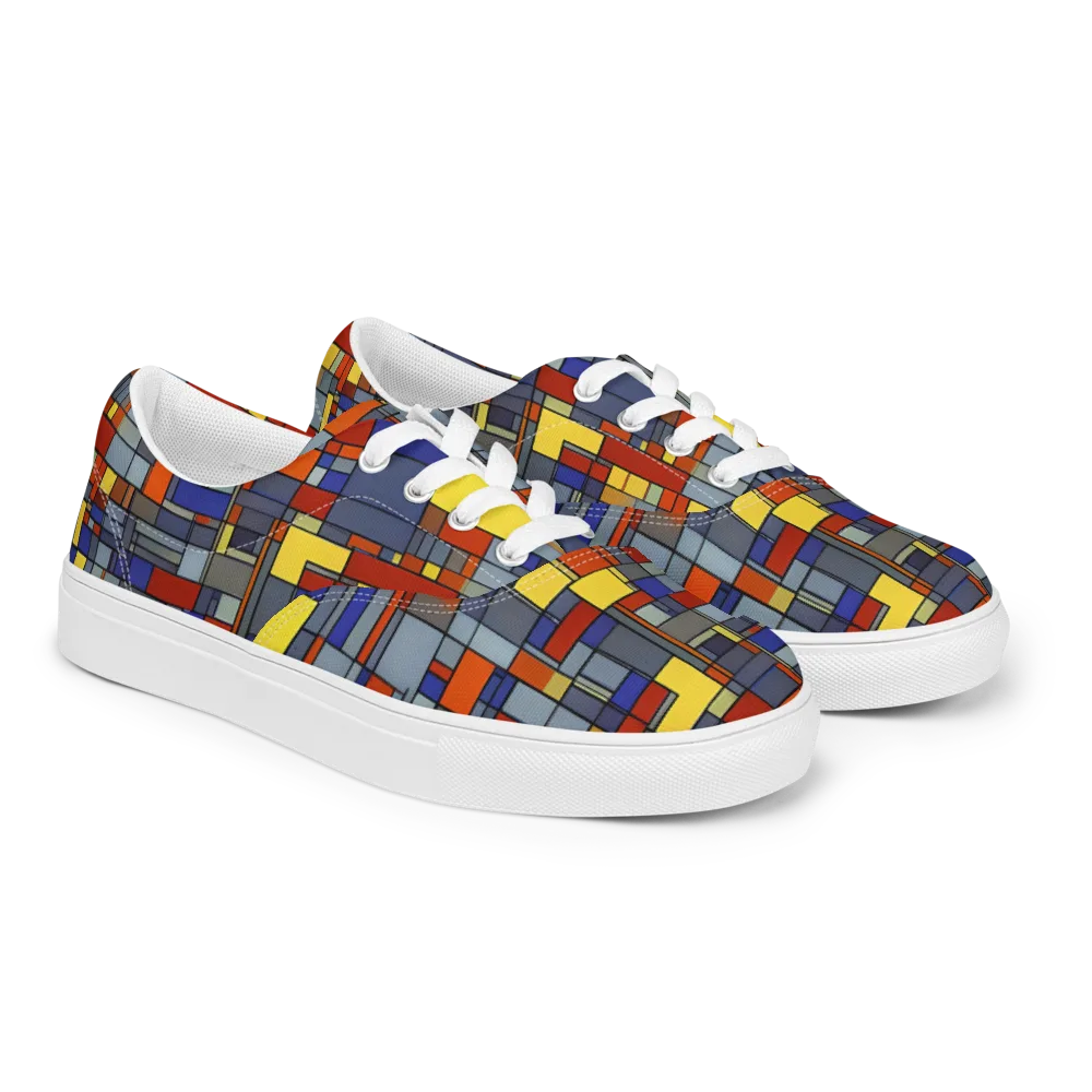 Cobalt City on Men's Lace-Up Canvas Shoes — Right Front