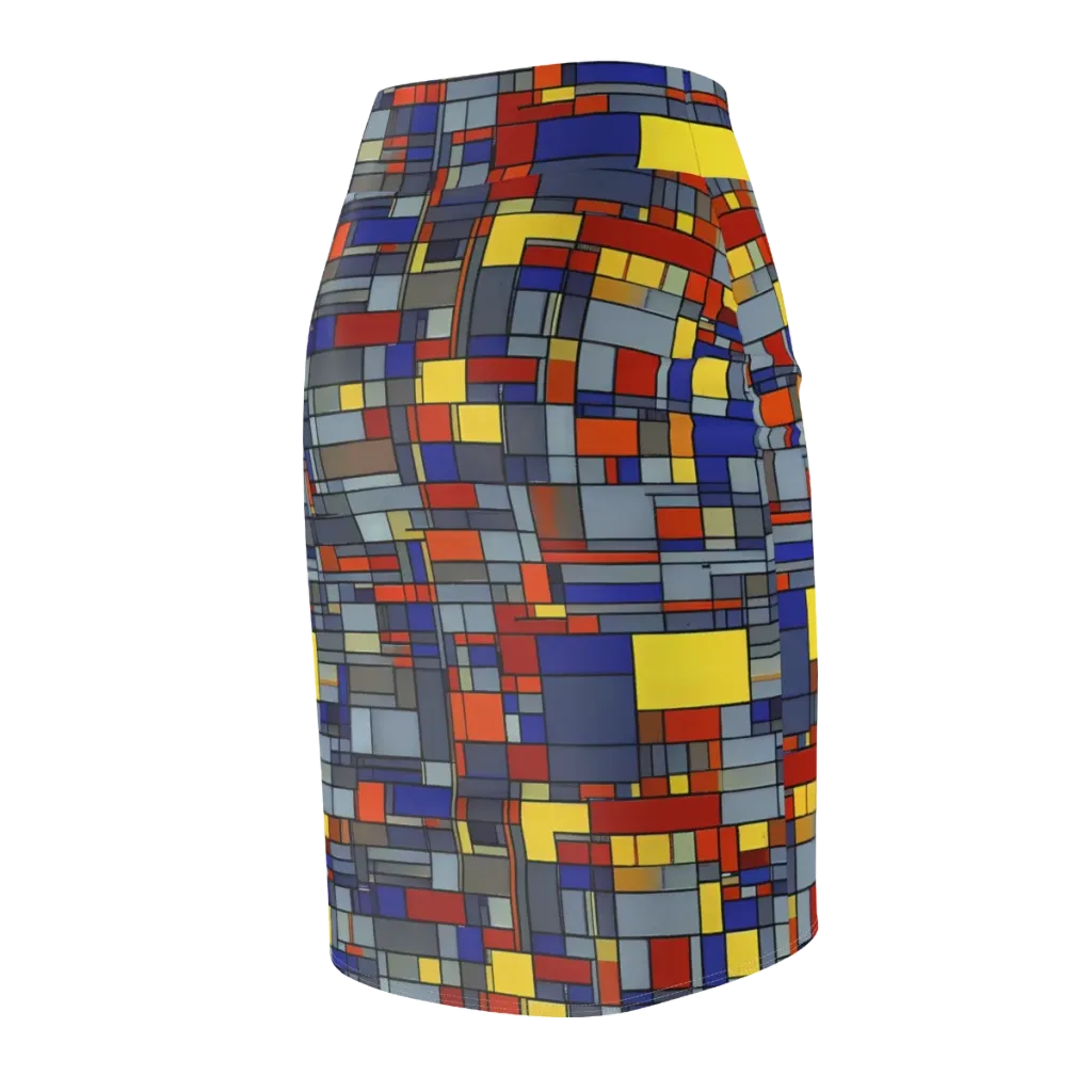 Cobalt City on Pencil Skirt — Back Side