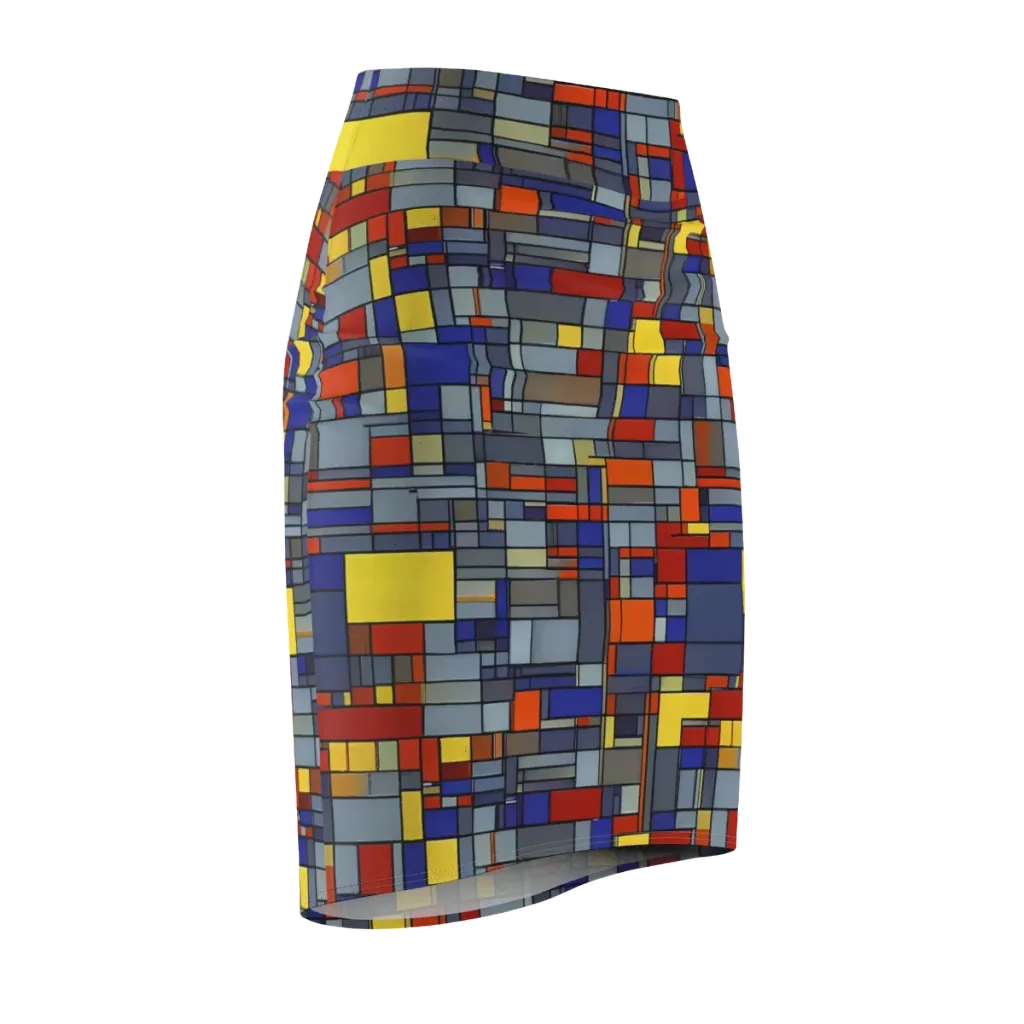 Cobalt City on Pencil Skirt — Front Side