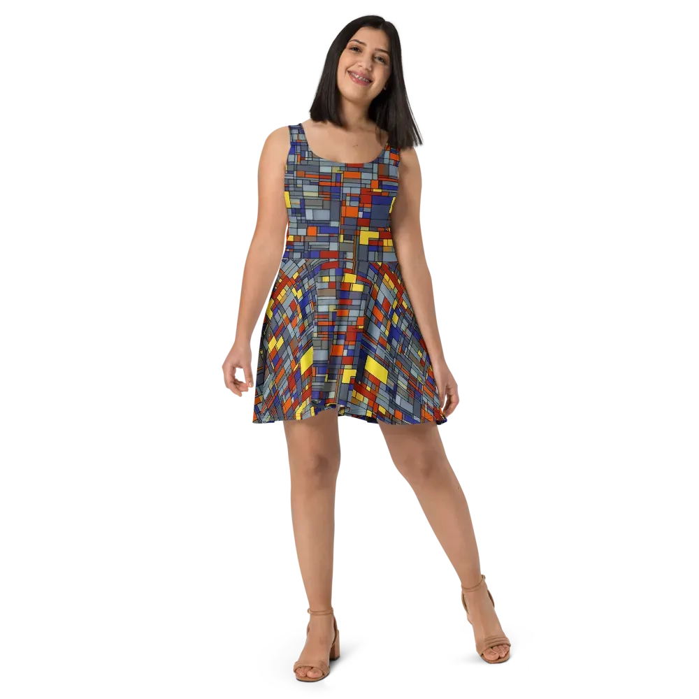 Cobalt City on Skater Dress — Front