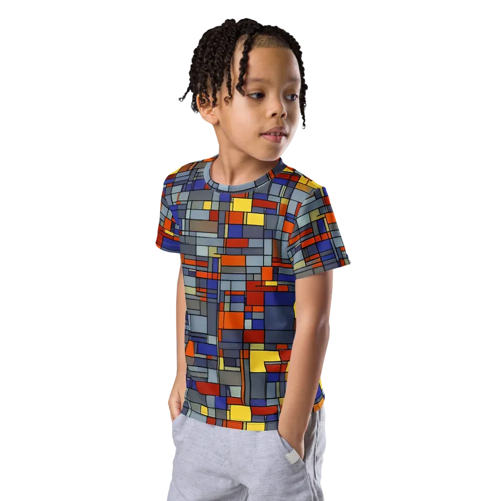 Cobalt City on Kids Crew Neck T-Shirt — Left Front