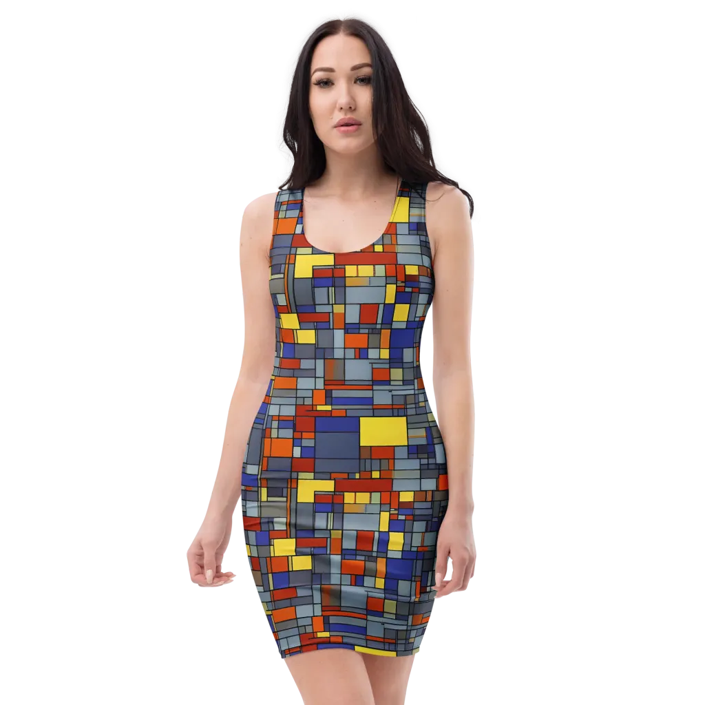 Cobalt City on Bodycon Dress — Front