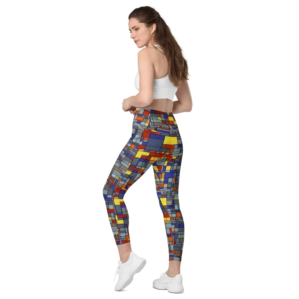 Cobalt City on Leggings with Pockets — Left Back
