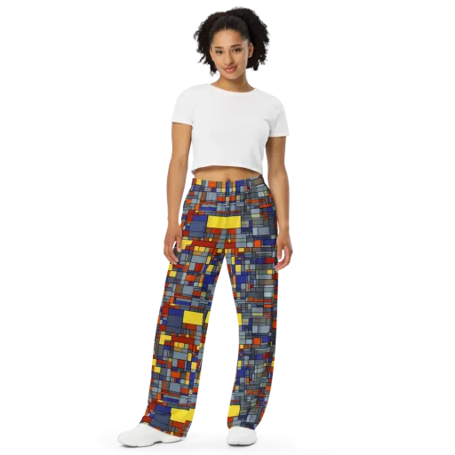 Cobalt City on a Wide-Leg Pants