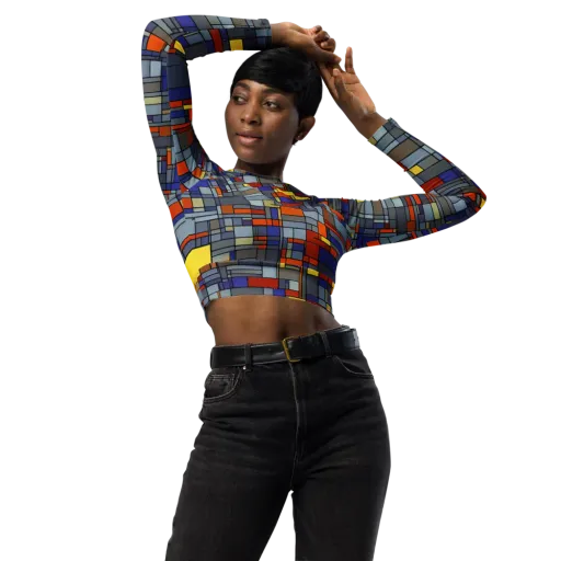 Cobalt City on a Long Sleeve Crop Top