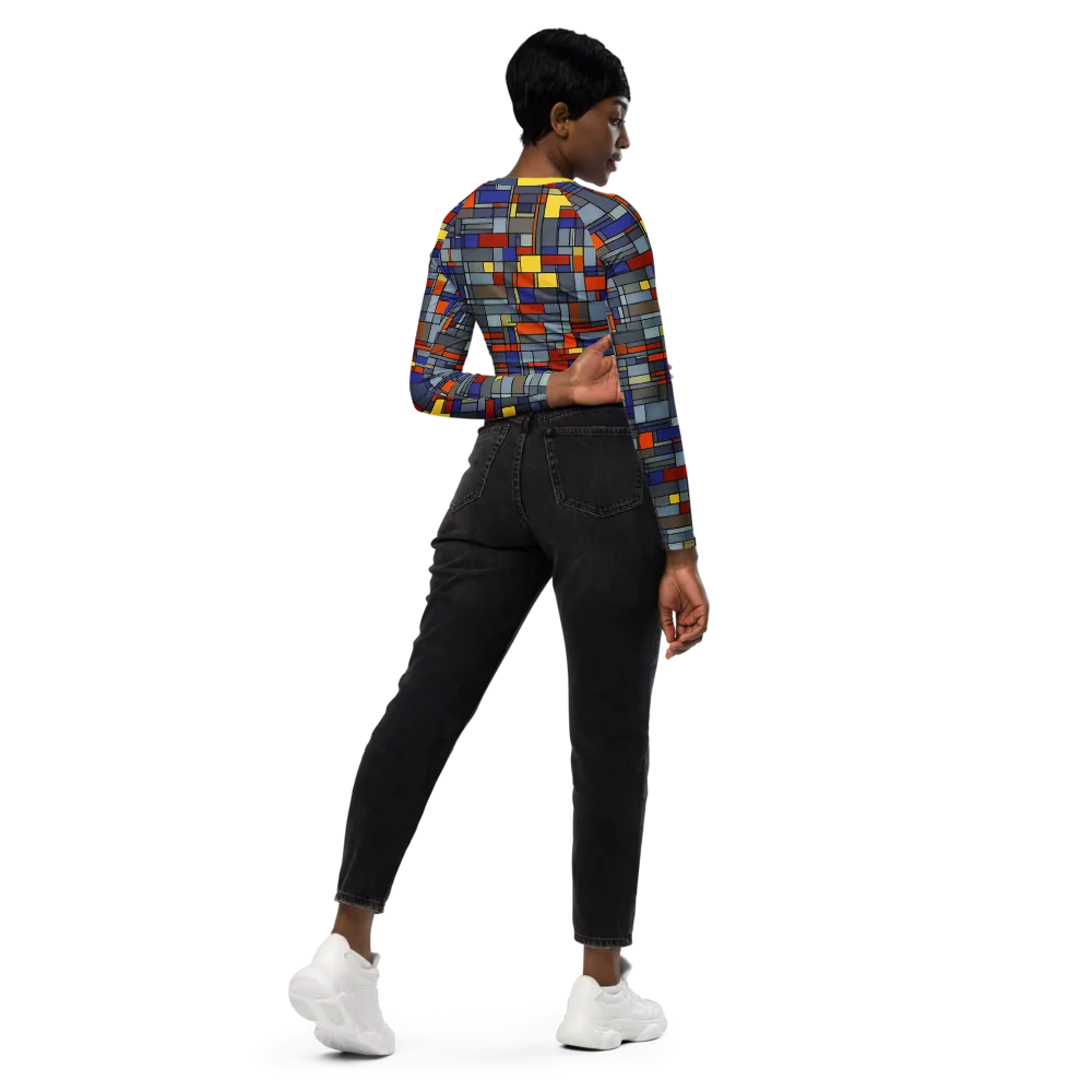 Cobalt City on Long Sleeve Crop Top — Right Back