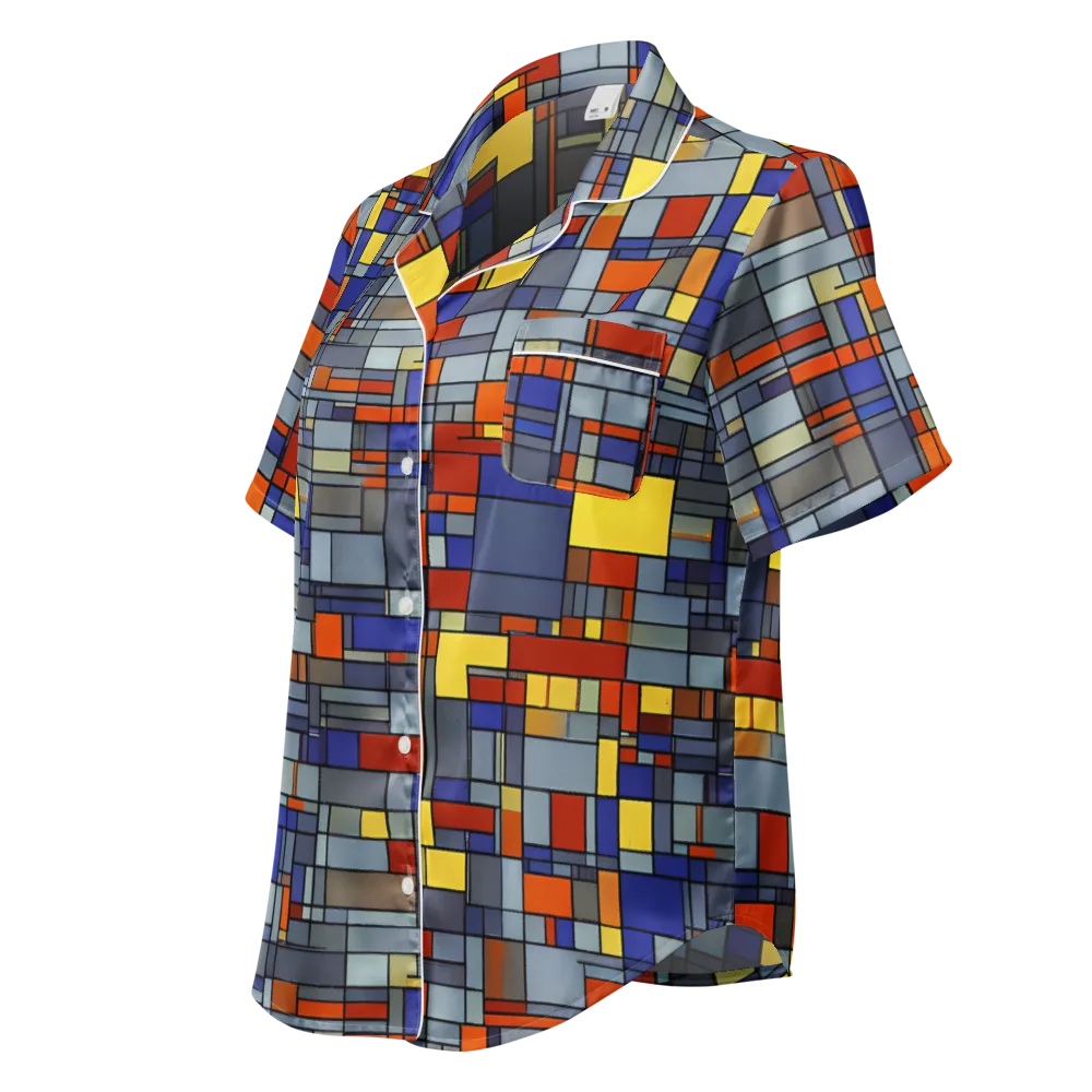 Cobalt City on Women's Short Sleeve Pajama Top — Left Front