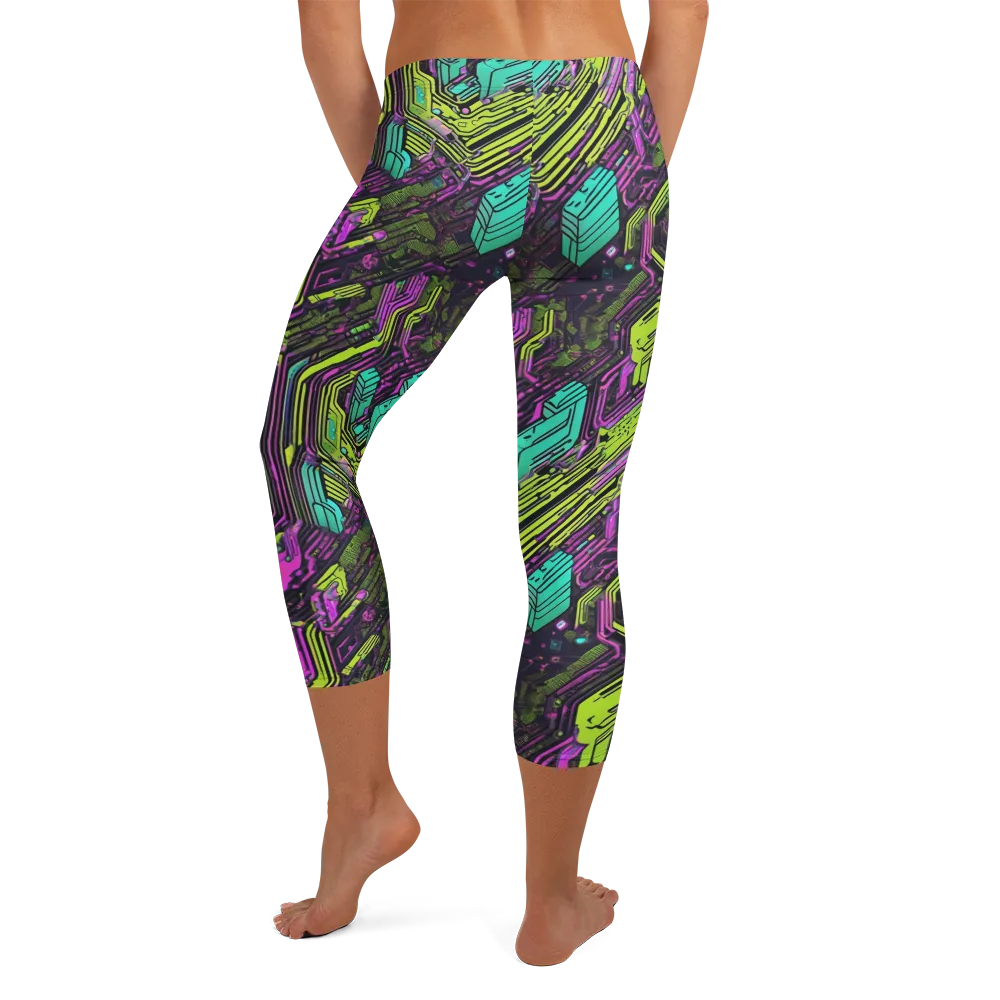 Chromatic Motherboard on Capri Leggings — Back