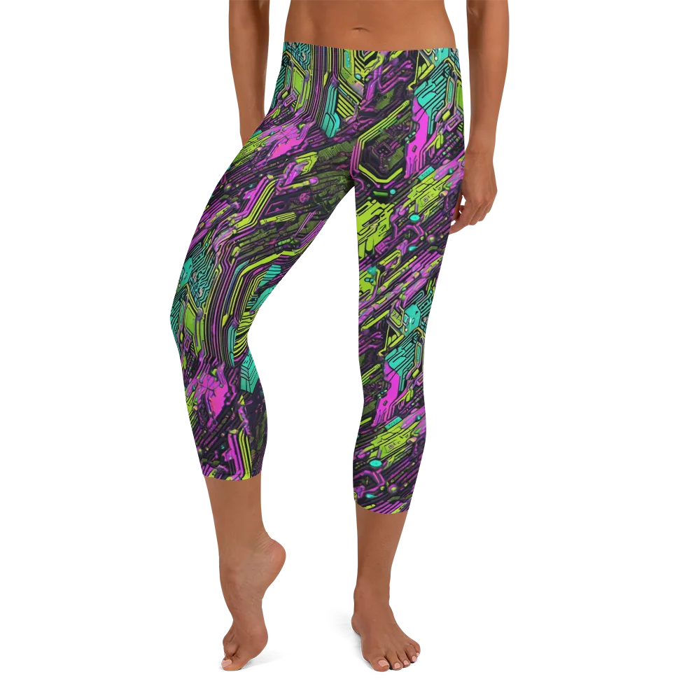 Chromatic Motherboard on Capri Leggings — Front