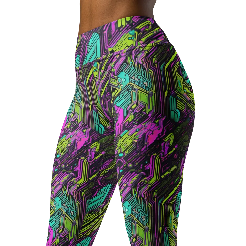 Chromatic Motherboard on Yoga Leggings — Left Front