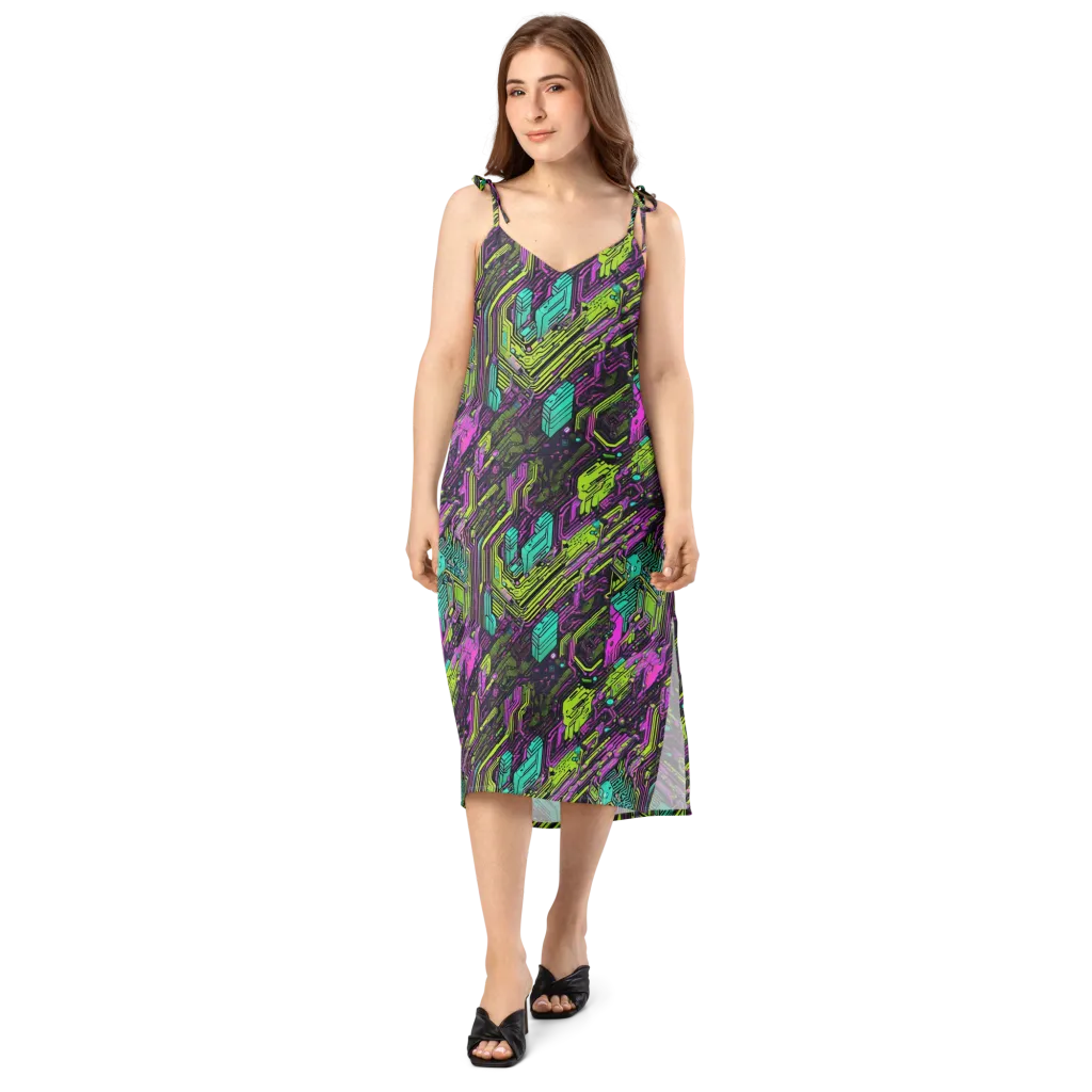 Chromatic Motherboard on Slip Dress — Front