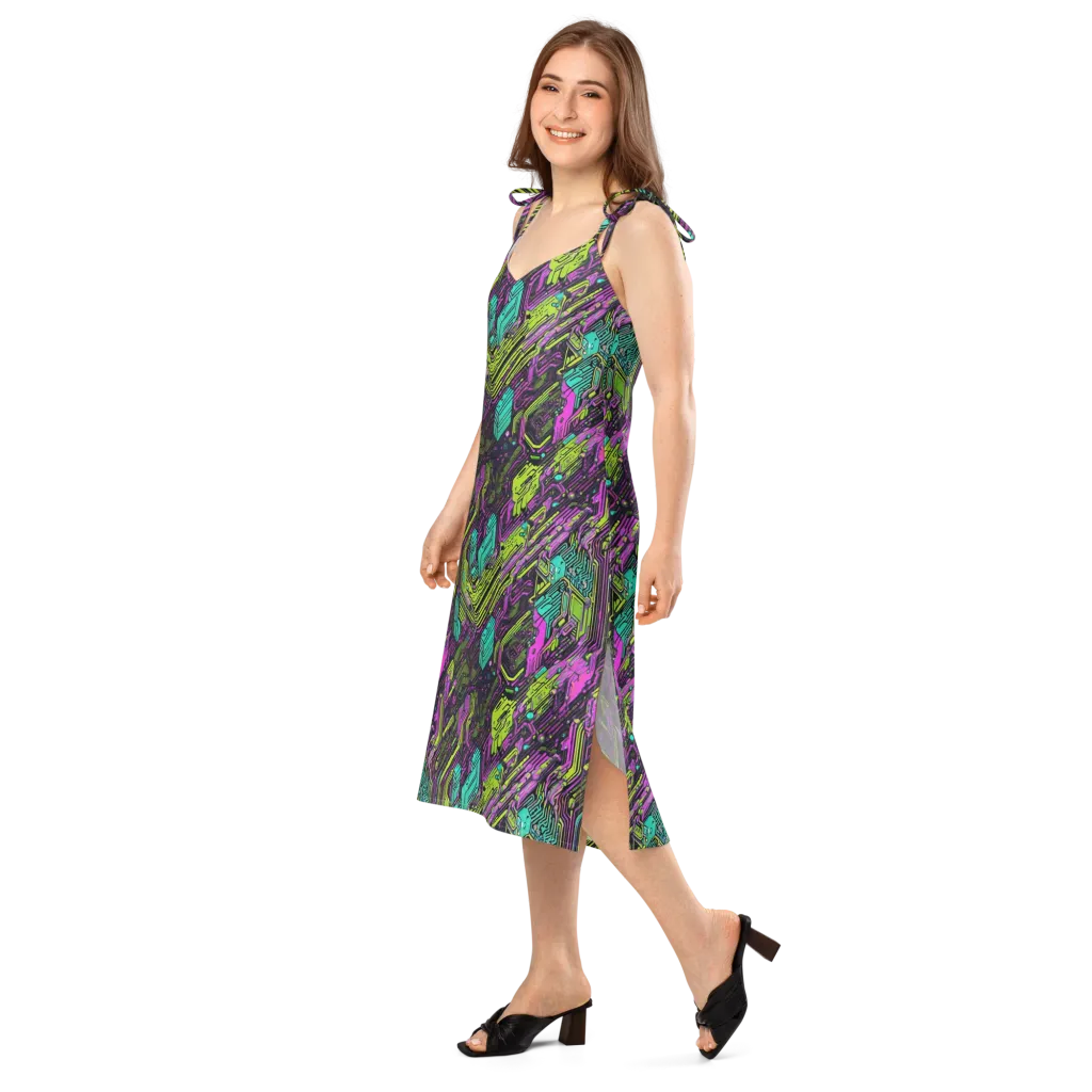 Chromatic Motherboard on Slip Dress — Left Front