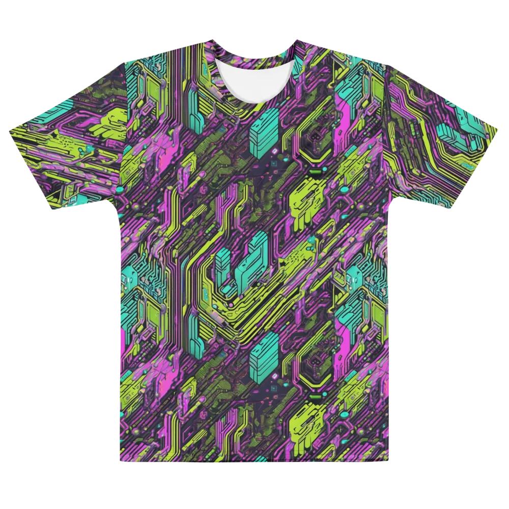 Chromatic Motherboard on Men's Cotton Crew Neck T-Shirt — Front