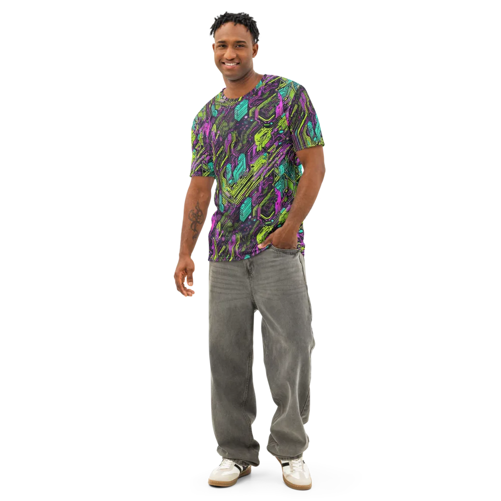 Chromatic Motherboard on Men's Cotton Crew Neck T-Shirt — Front