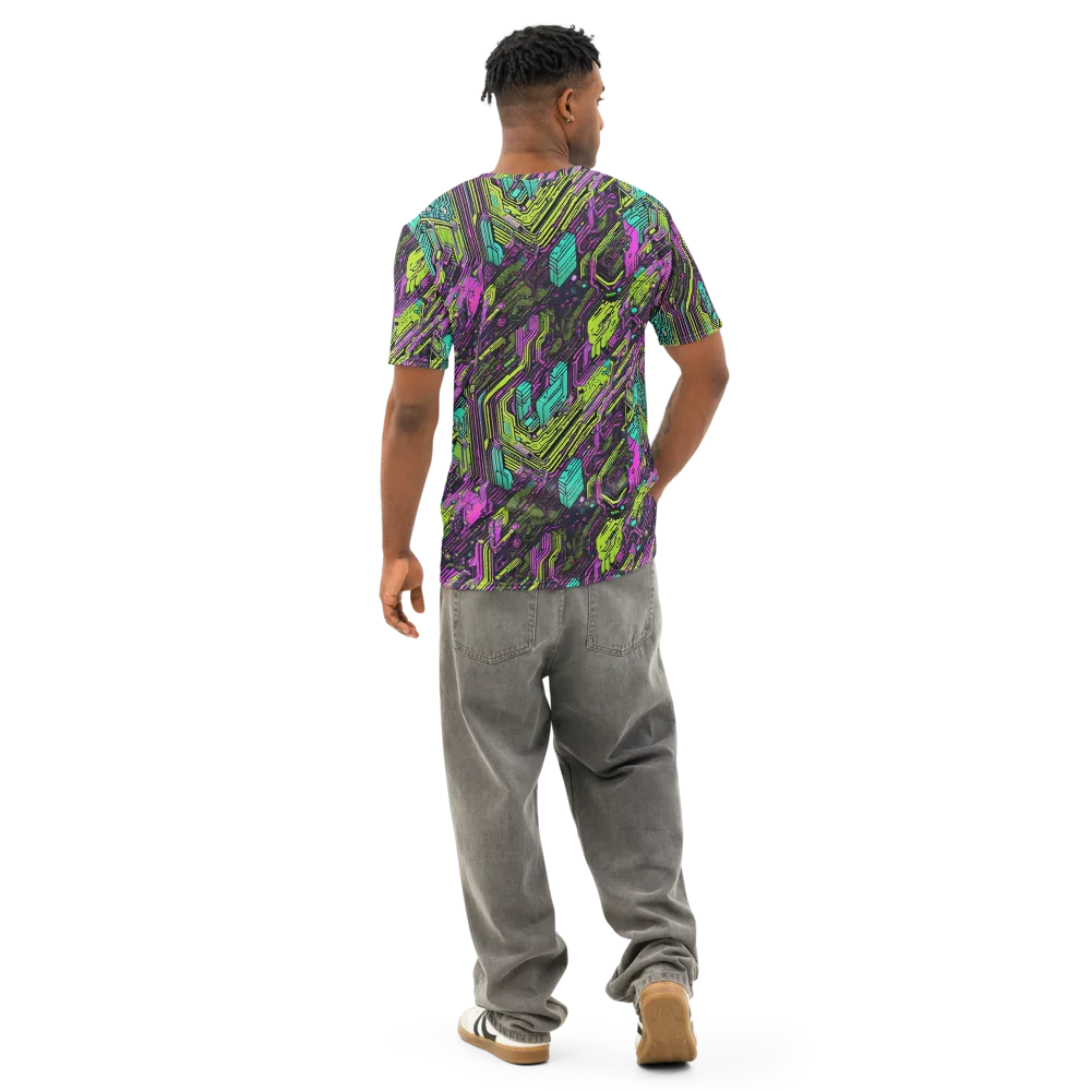 Chromatic Motherboard on Men's Cotton Crew Neck T-Shirt — Back