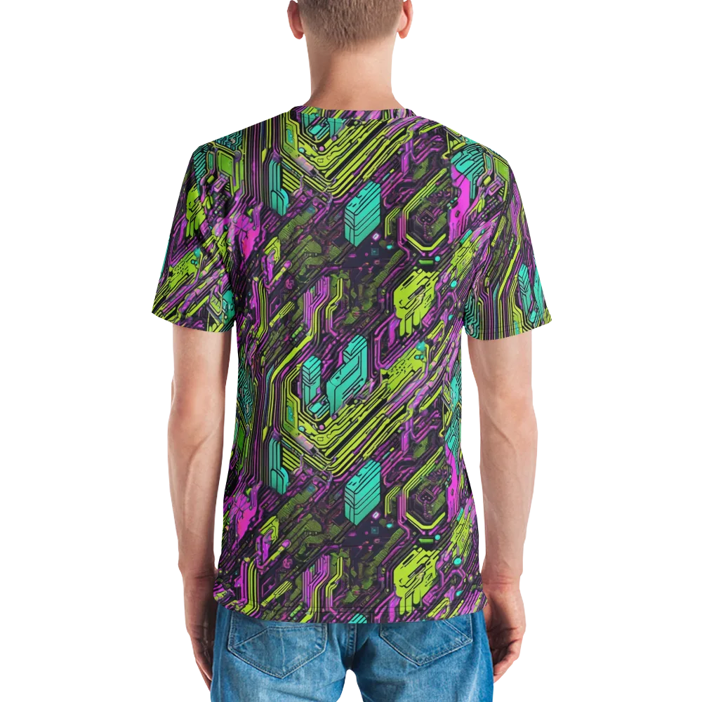 Chromatic Motherboard on Men's Crew Neck T-Shirt — Back