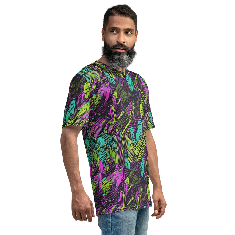 Chromatic Motherboard on Men's Crew Neck T-Shirt — Right