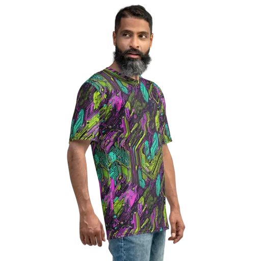 Chromatic Motherboard on a Men's Crew Neck T-Shirt
