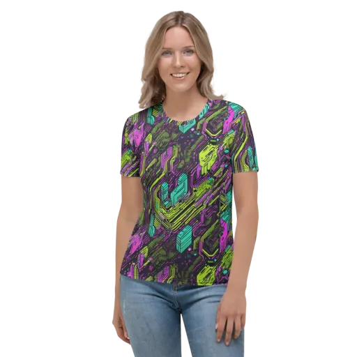 Chromatic Motherboard on a Women's Crew Neck T-Shirt