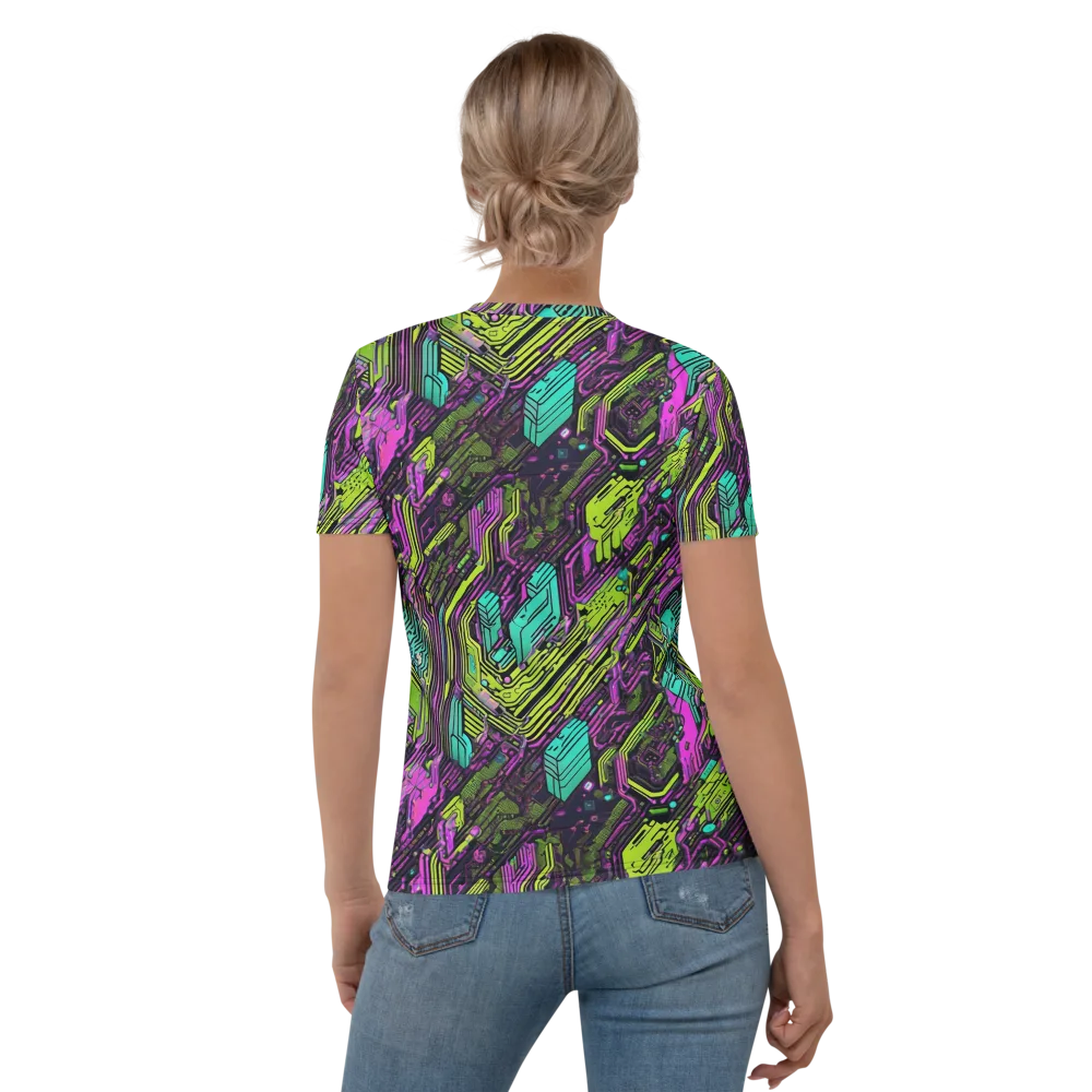 Chromatic Motherboard on Women's Crew Neck T-Shirt — Back
