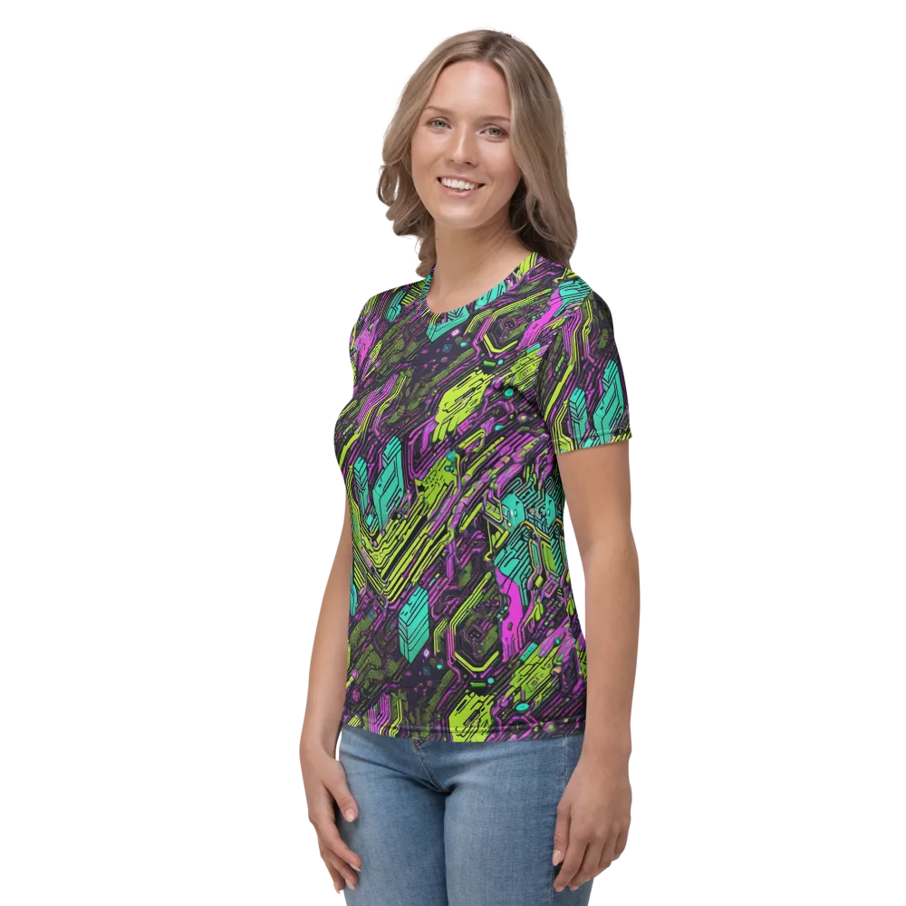 Chromatic Motherboard on Women's Crew Neck T-Shirt — Left